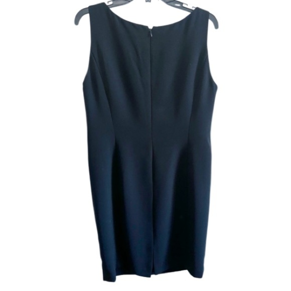 Tahari Arthur Levine 2Pc Set Dress/Jacket Black Faux Fur Trim Sz Large MobWife - Picture 9 of 13